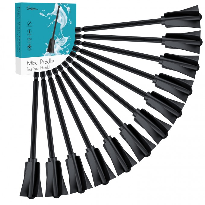 Resin Mixer Paddles, 12 pcs Plastic Epoxy Mixer fo...