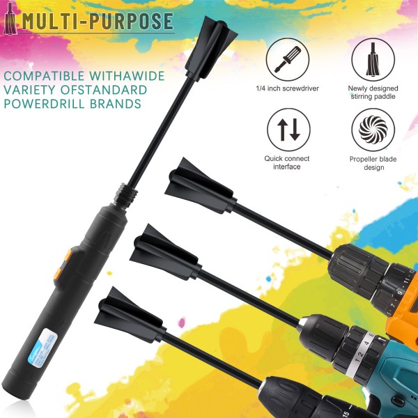 Resin Mixer Paddles, 12 pcs Plastic Epoxy Mixer for Drill Paint Stirrer for Drill, Reusable Multipurpose for Resin Mixing, Paint Mixing