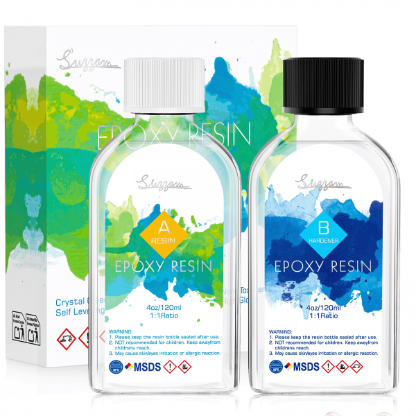 8OZ Epoxy Resin - No Yellowing & No Bubbles, 1:1 Mix Ratio Crystal Clear Resin, 2 Part Epoxy Resin for Jewelry Making, Art Crafts, Jewelry Molds, DIY Projects